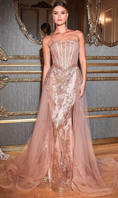 Ladivine J858 – Embroidered Off-Shoulder Sheath Dress - Prom