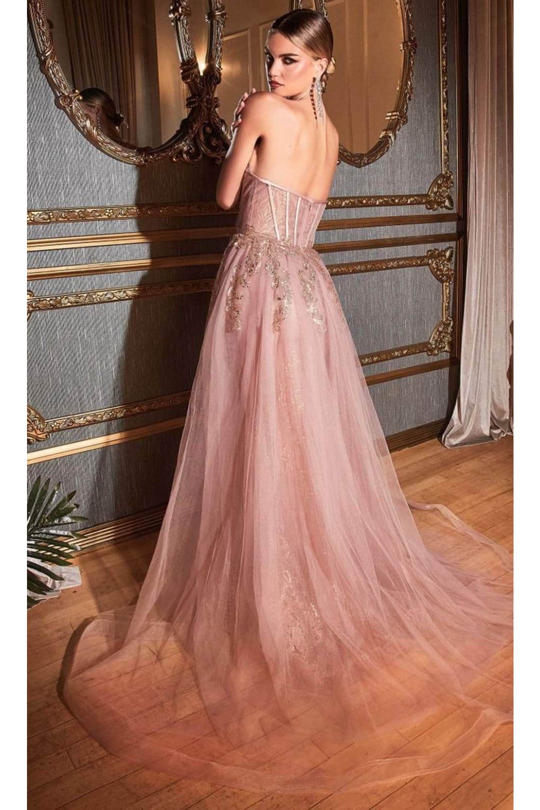 Ladivine J858 - Glitter Embroidered Sheath Dress - Prom