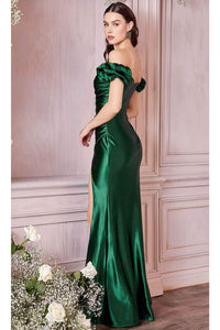 Ladivine KV1056 - Off-Shoulder Satin Prom Formal Gown - Prom