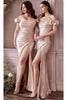 Ladivine KV1056 - Off-Shoulder Satin Prom Formal Gown - Prom