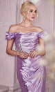 Ladivine KV1056 - Off-Shoulder Satin Prom Formal Gown - Prom