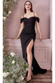Ladivine KV1057 Off-Shoulder Crepe Prom Dress - Prom