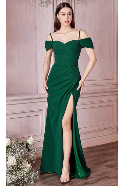 Ladivine KV1057 Off-Shoulder Crepe Prom Dress - Prom