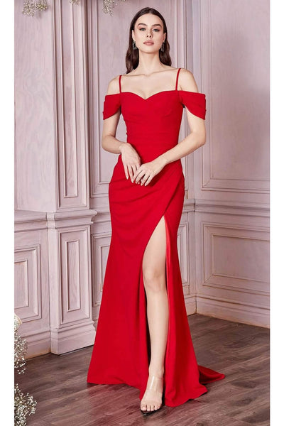 Ladivine KV1057 Off-Shoulder Crepe Prom Dress - Prom