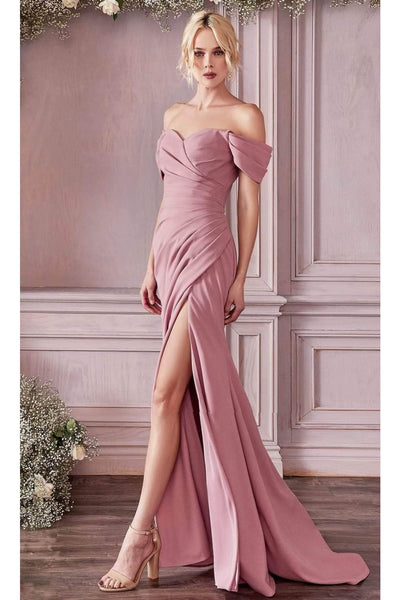 Ladivine KV1057 Off-Shoulder Crepe Prom Dress - Prom