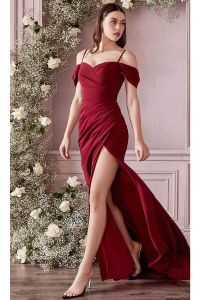 Ladivine KV1057 Off-Shoulder Crepe Prom Dress - Prom