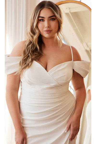 White Plus Size Wedding Dress Long Bridal Gown by Ladivine