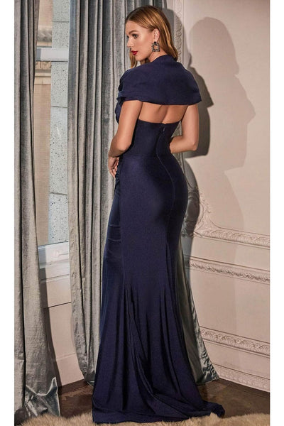 Ladivine KV1061 - Cap Sleeve Shawl Evening Dress - Prom