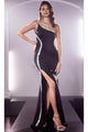Ladivine KV1082 - Asymmetric Evening Dress with Beads - Prom