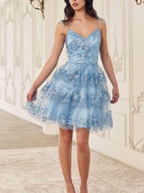 Ladivine KV1090 - Tiered A-Line Cocktail Dress