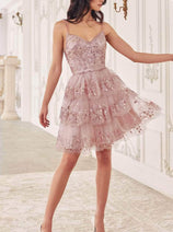 Ladivine KV1090 - Tiered A-Line Cocktail Dress