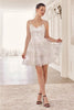 Ladivine KV1090 V-Neck A-Line Tiered Ruffle Hoco Dress - OFF-WHITE / XXS - Dress