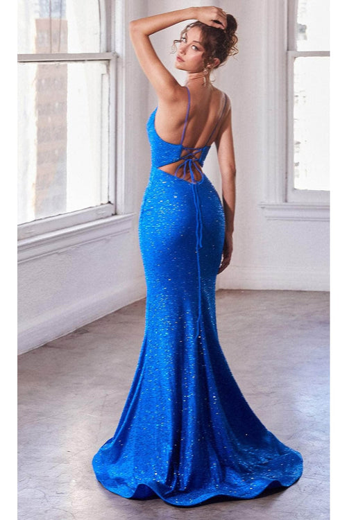 Ladivine KV1094 Deep V-Neck Mermaid Dress - Prom