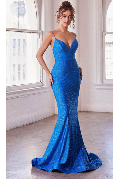 Ladivine KV1094 Deep V-Neck Mermaid Dress - Prom