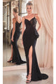 Ladivine KV1100 – Embroidered Wrap Bodice Gown - Prom