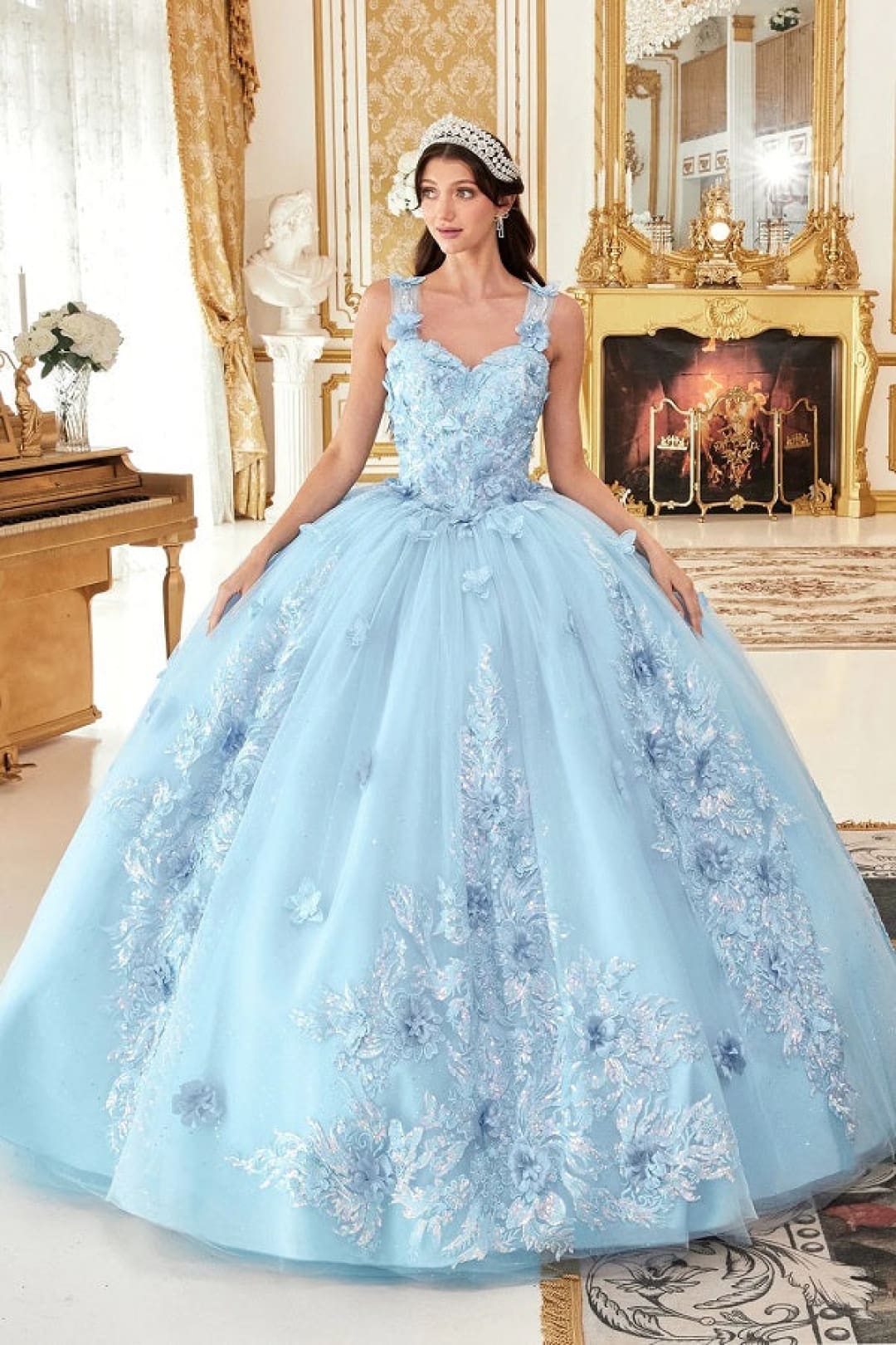 Ladivine Light Blue Quinceanera Dress Ball Gown Sweet 16 by 15713 - Quinceanera Dresses