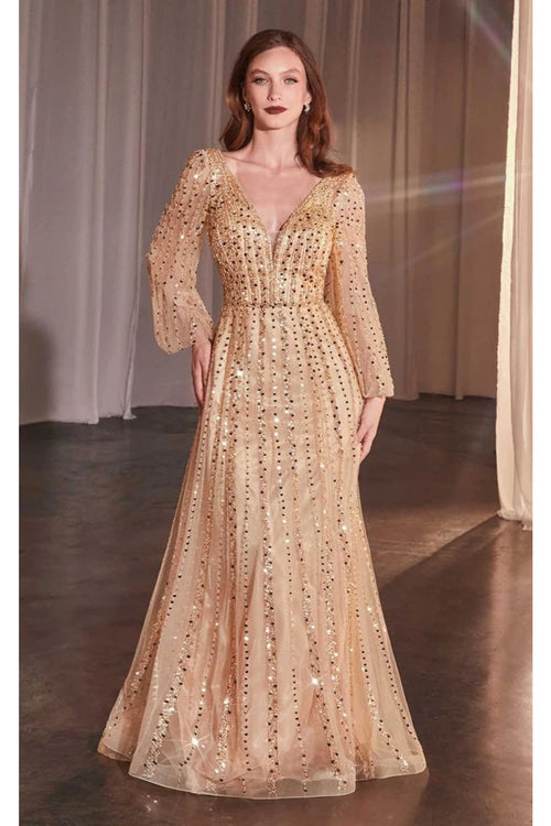 Ladivine Mother of the Bride Dress Long Evening Formal Gown CD0240 - Champagne Gold / 6 - Dress