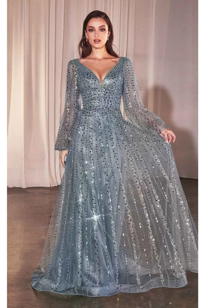 Ladivine Mother of the Bride Dress Long Evening Formal Gown CD0240 - Smoky Blue / 6 - Dress