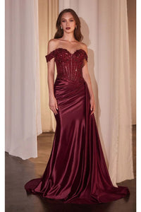 Ladivine Mother of the Bride Dress Long Evening Formal Gown Burgundy CD803