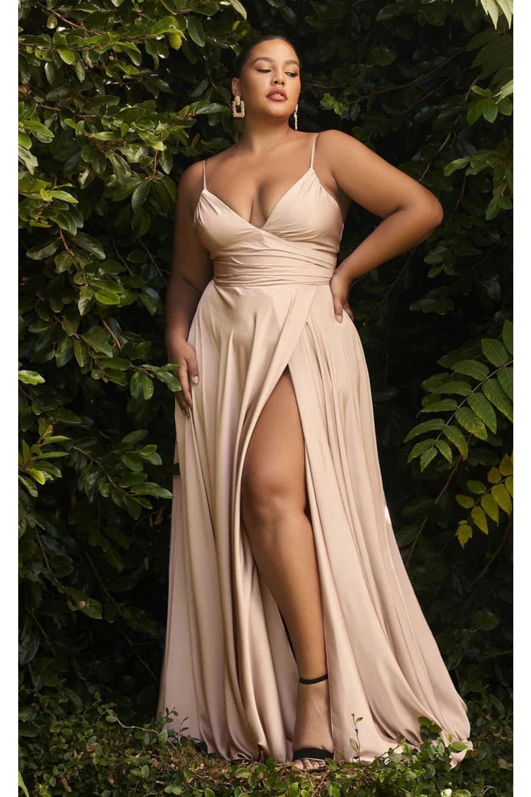 Ladivine Nude Plus Size Prom Dress Long Formal Evening Gown 7485C - Nude / 2 - Prom