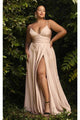 Ladivine Nude Plus Size Prom Dress Long Formal Evening Gown 7485C - Nude / 2 - Prom