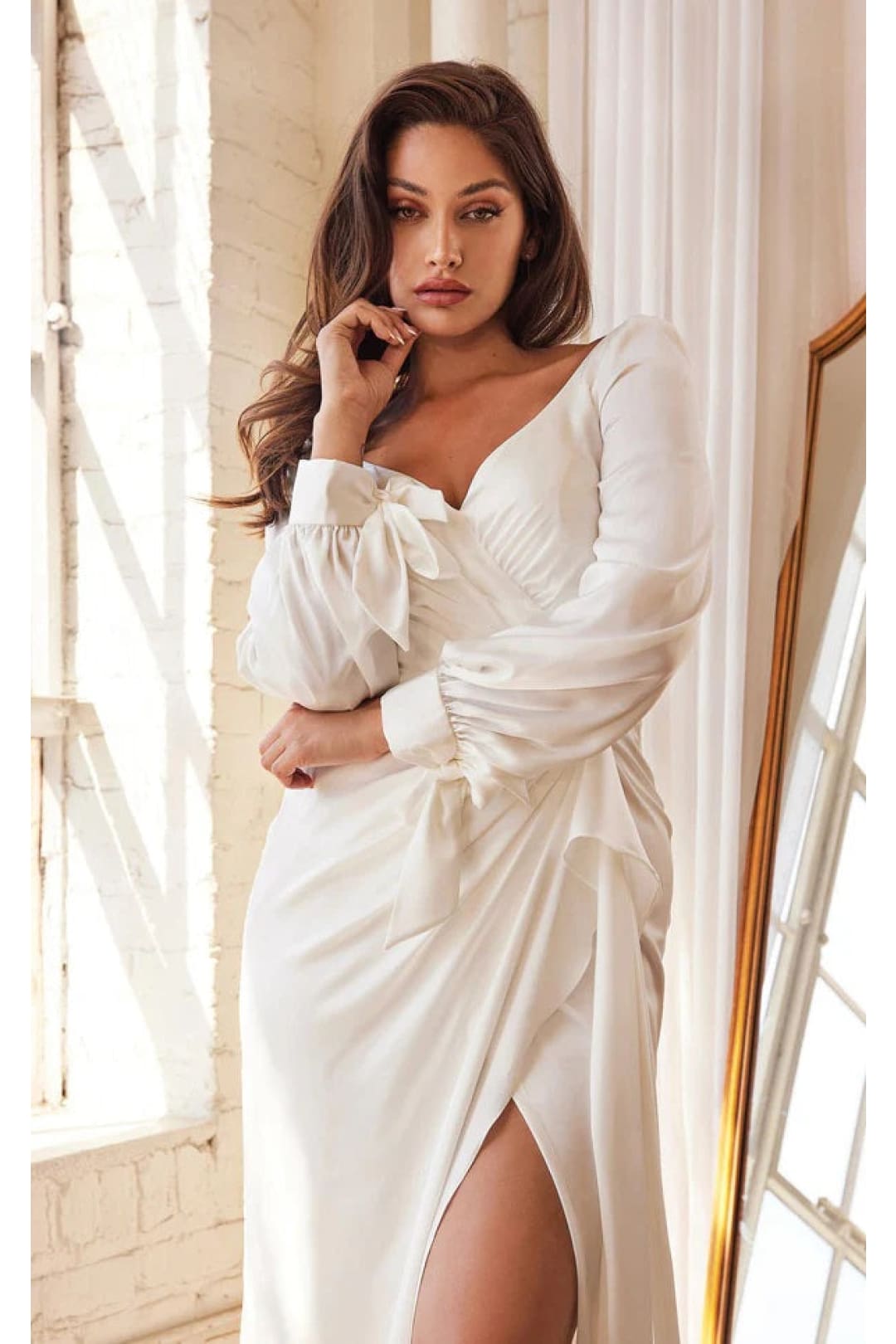 Ladivine Off White Wedding Dress Long Bridal Gown 7478W - Dress