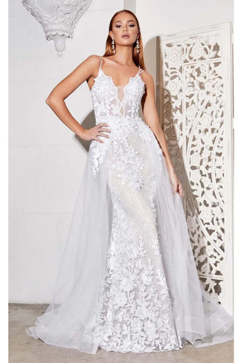 Ladivine Off White Wedding Dress Long Bridal Gown CD931W - Dress