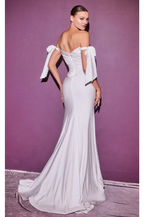 Ladivine Off White Wedding Dress Long Bridal Gown CD944W - Prom