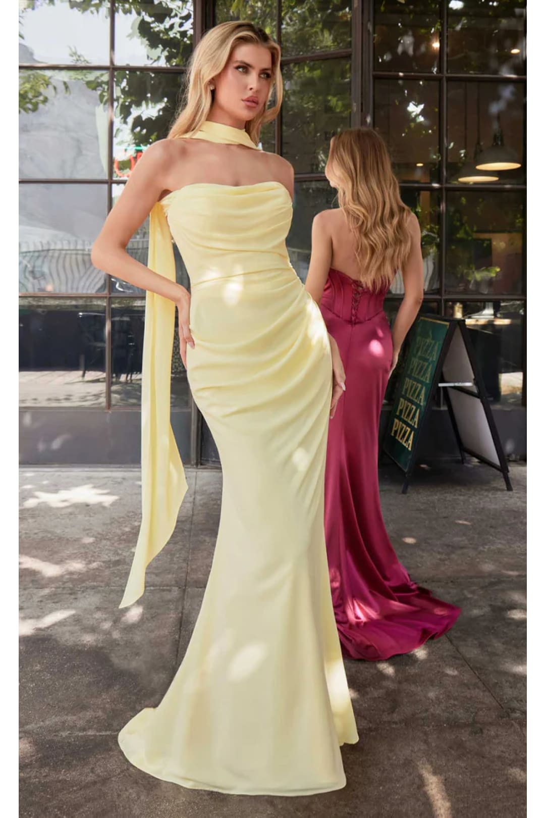 Ladivine Prom Dress Long Formal Evening Gown 7433 - Lt Yellow / 2 - Prom