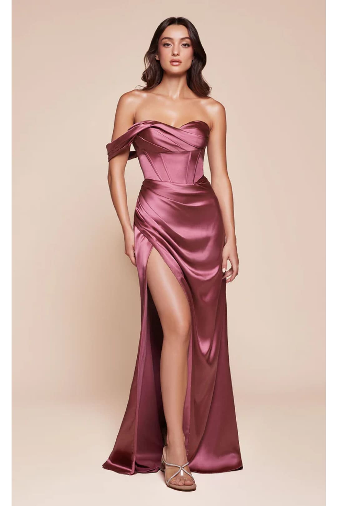 Ladivine Prom Dress Long Formal Evening Gown 7448 - Mauve Rose / 4 - Prom