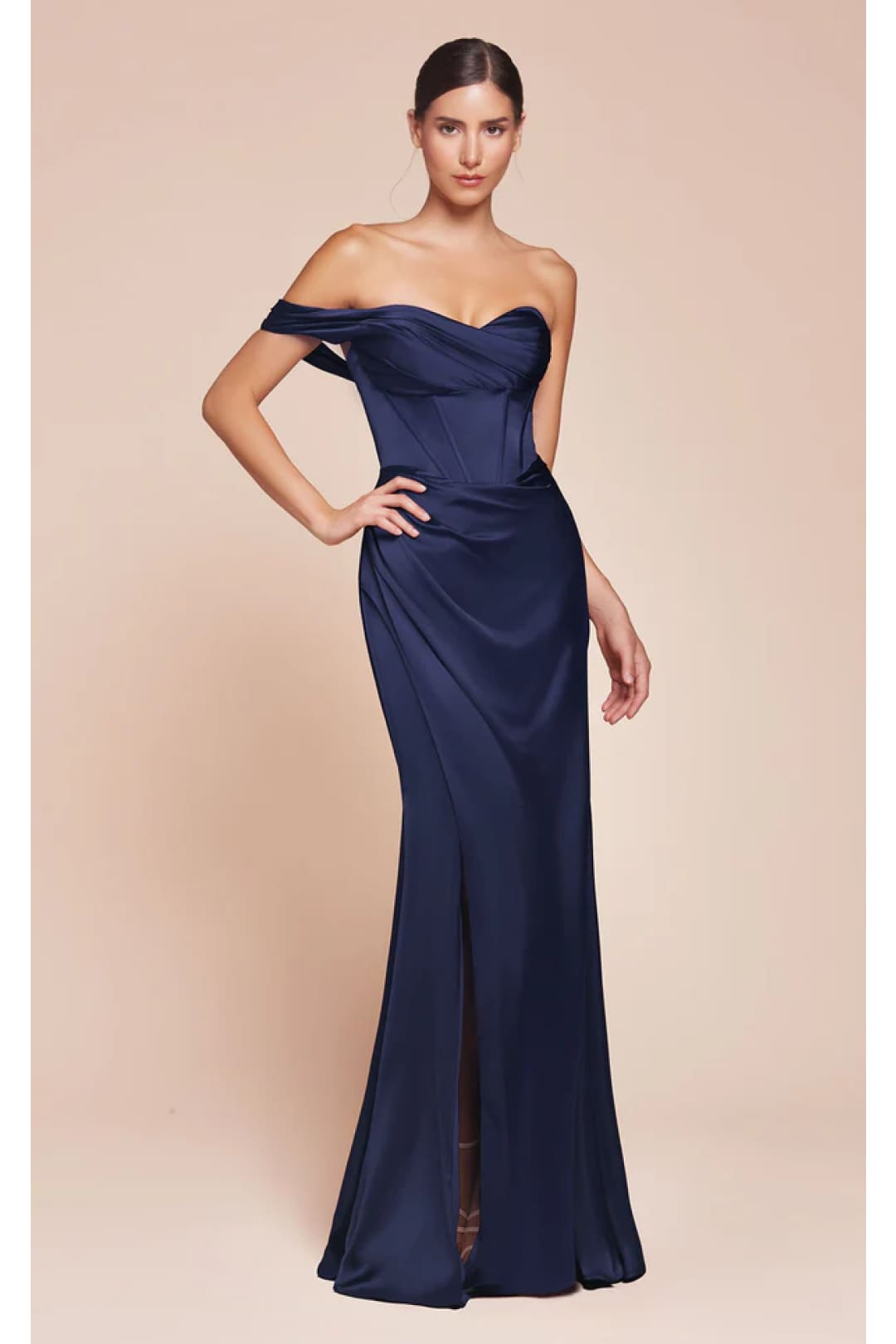 Ladivine Prom Dress Long Formal Evening Gown 7448 - Navy / 4 - Prom