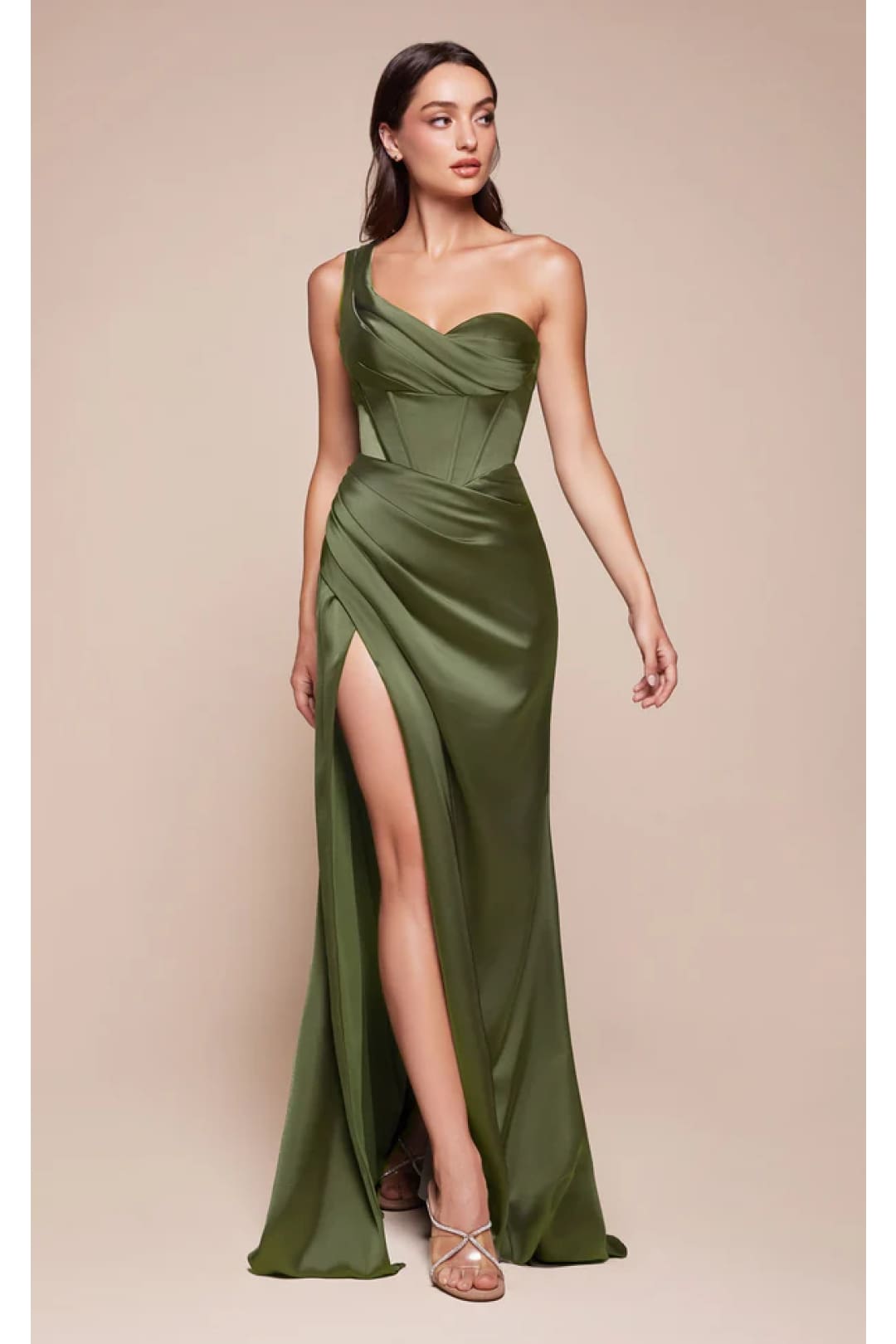 Ladivine Prom Dress Long Formal Evening Gown 7448 - Olive / 4 - Prom