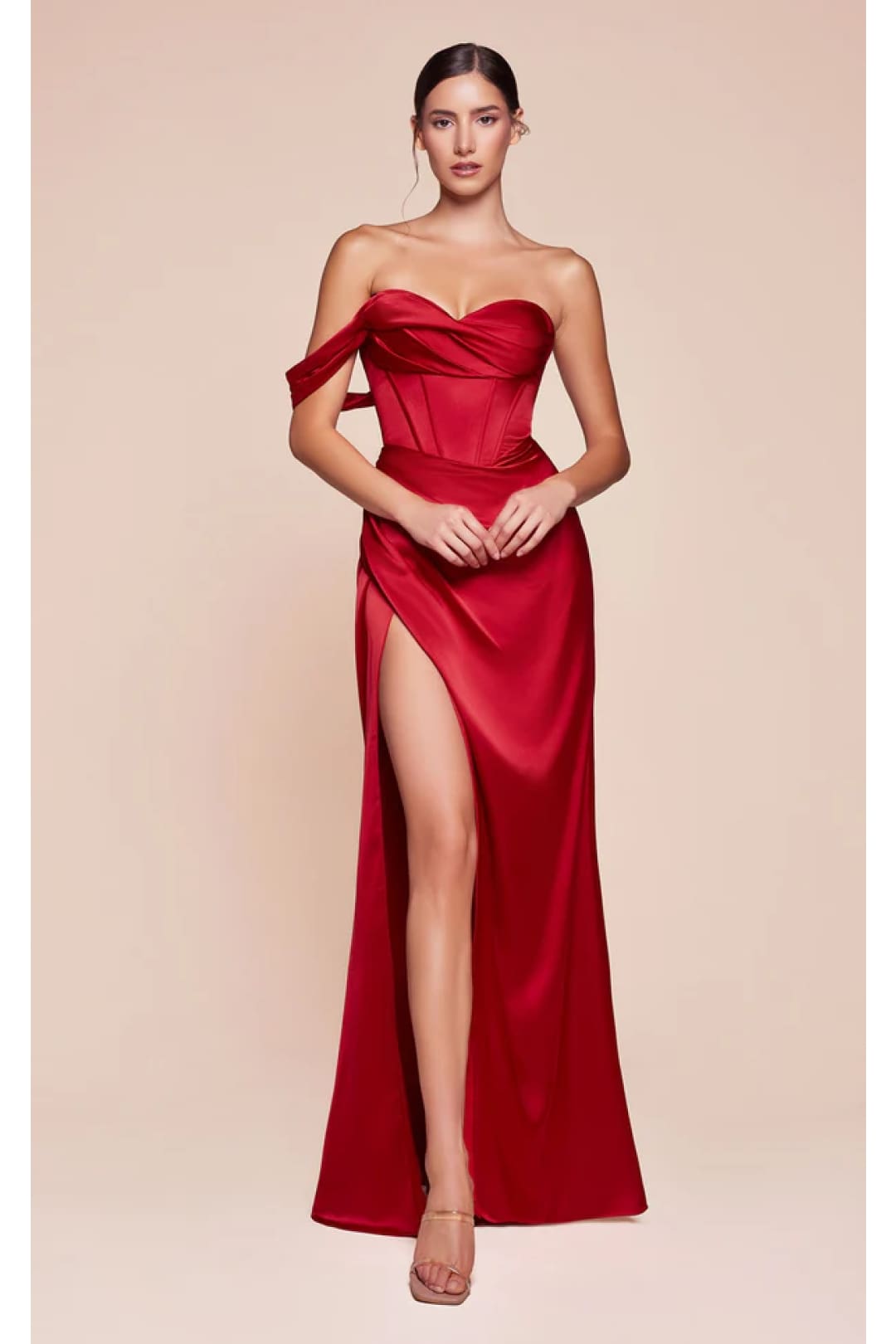 Ladivine Prom Dress Long Formal Evening Gown 7448 - Red / 4 - Prom