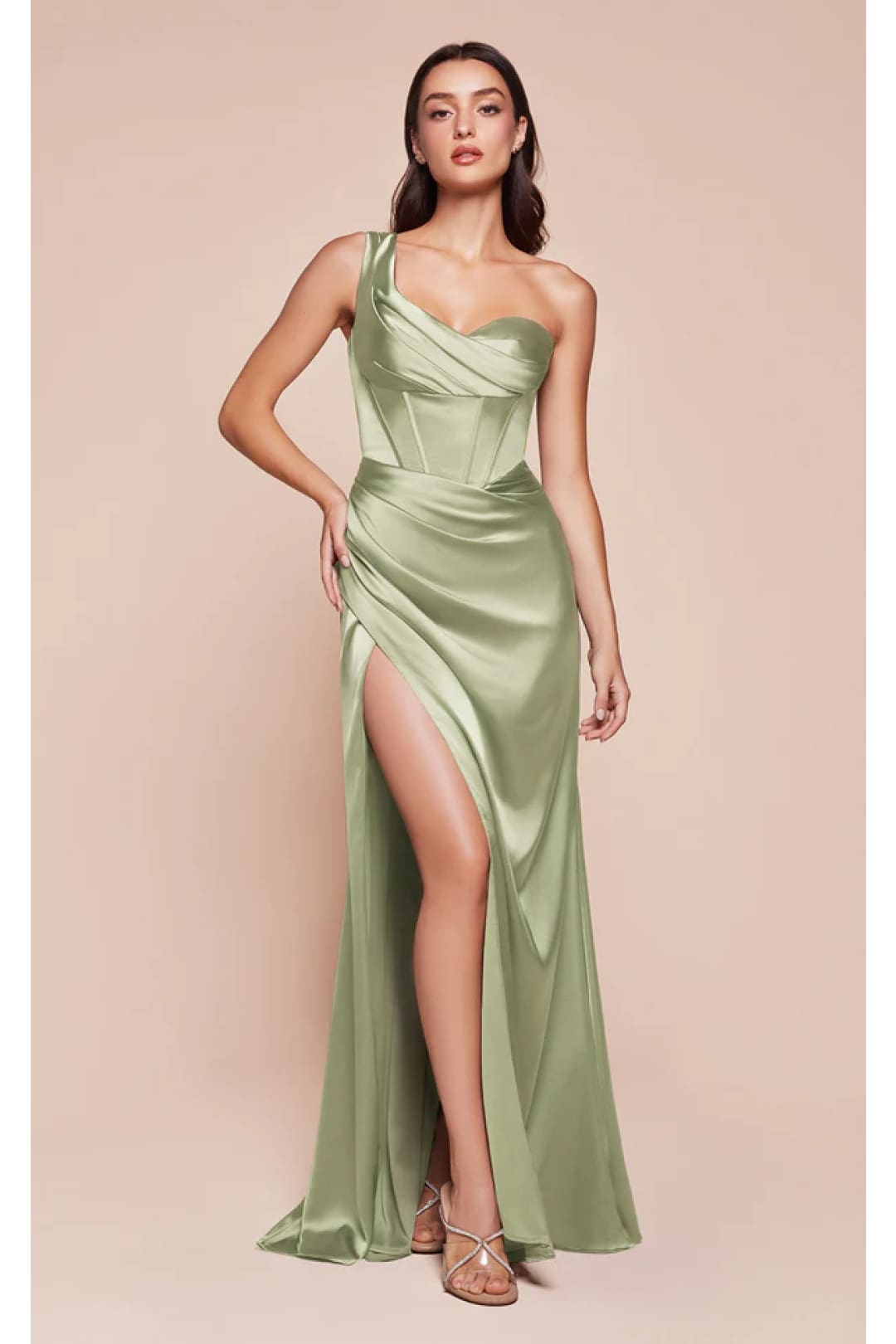 Ladivine Prom Dress Long Formal Evening Gown 7448 - Sage / 4 - Prom