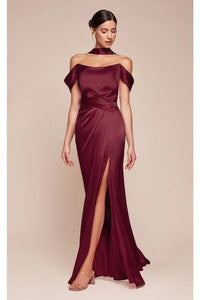 Ladivine Prom Dress Long Formal Evening Gown 7452 - Burgundy / 2 - Prom