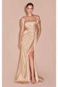 Ladivine Prom Dress Long Formal Evening Gown 7452 - Champagne / 2 - Prom