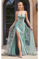 Ladivine Prom Dress Long Formal Evening Gown CB129 - Sage / 4 - Prom