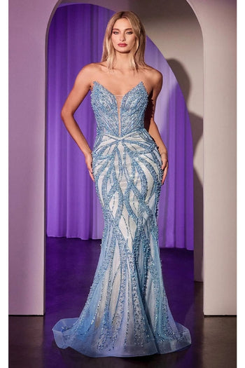 Ladivine Prom Dress Long Formal Evening Gown CC0688 - Blue / 2 - Prom