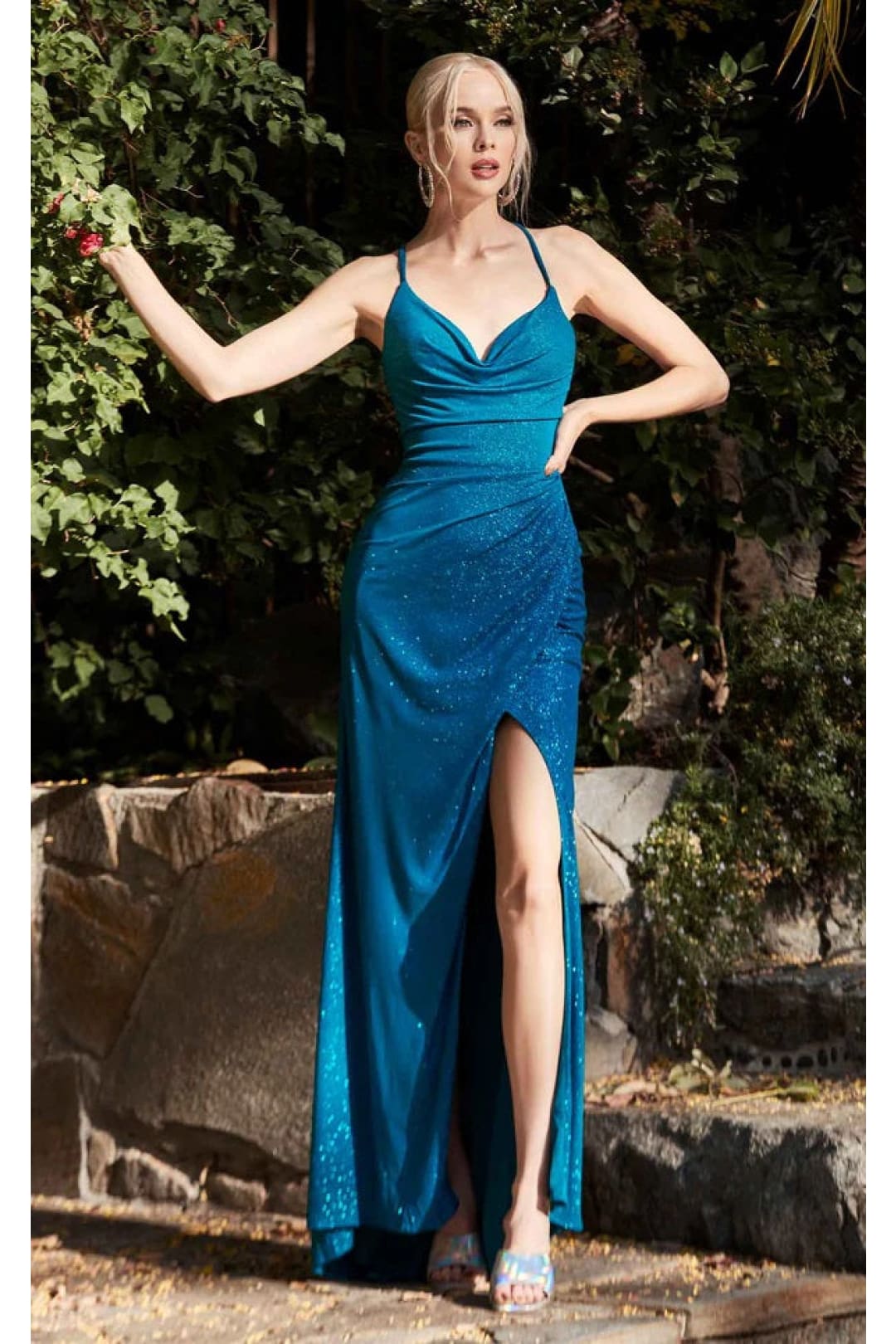 Ladivine Prom Dress Long Formal Evening Gown CC1618 - Teal / 2 - Prom