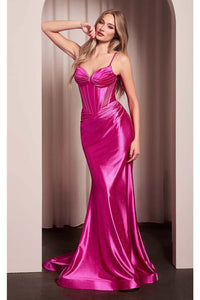 Ladivine Prom Dress Long Formal Evening Gown CC2397 - Fuchsia / Prom