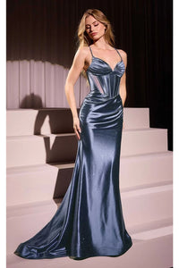 Ladivine Prom Dress Long Formal Evening Gown CC2397 - Smoky Blue / Prom