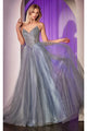 Ladivine Strapless Prom Dress Long Glitter Formal Evening Gown CC415