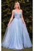 Ladivine Prom Dress Long Formal Evening Gown CC415 - Lt Blue / 2 - Prom