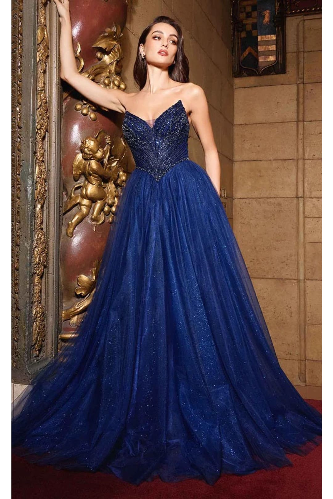 Ladivine Prom Dress Long Formal Evening Gown CC415 - Navy / 2 - Prom