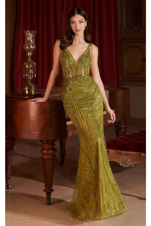 Ladivine Prom Dress Long Formal Evening Gown CD0232 - Greenery / 2 - Prom