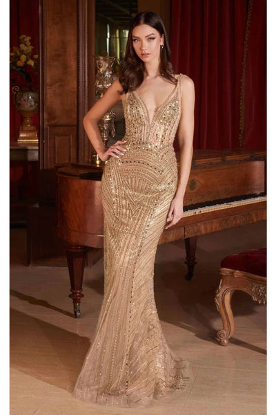 Ladivine Prom Dress Long Formal Evening Gown CD0232 - Mocha Gold / 2 - Prom