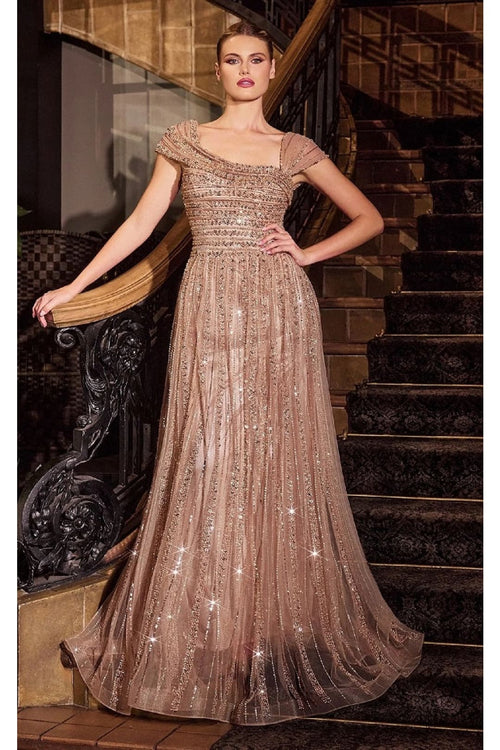 Ladivine Prom Dress Long Formal Evening Gown CD0238 - Mocha Gold / 6 - Prom