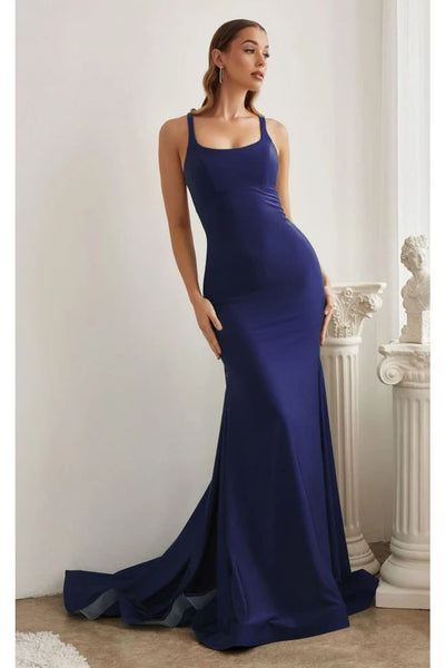 Ladivine Prom Dress Long Formal Evening Gown CD2219 - Navy / 2 - Prom