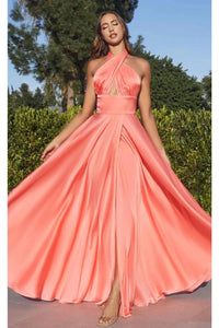 Ladivine Prom Dress Long Formal Evening Gown CD323 - Light-Coral / 2 - Prom