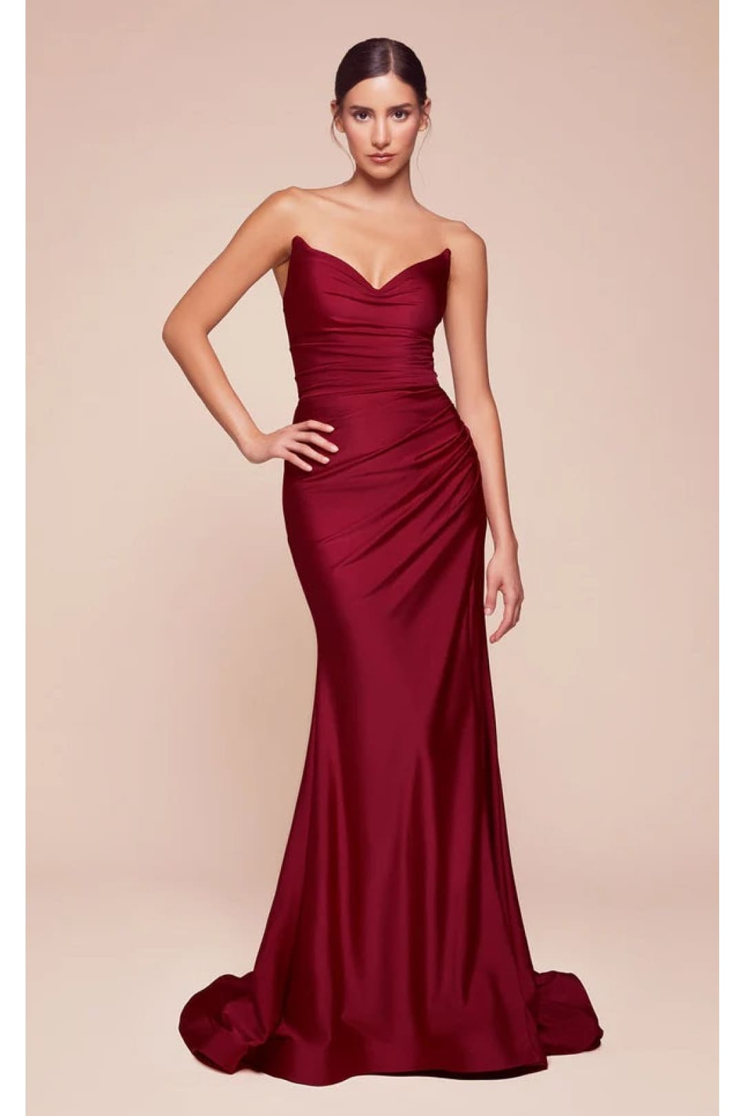 Ladivine Prom Dress Long Formal Evening Gown CD791 - Burgundy / 2 - Prom